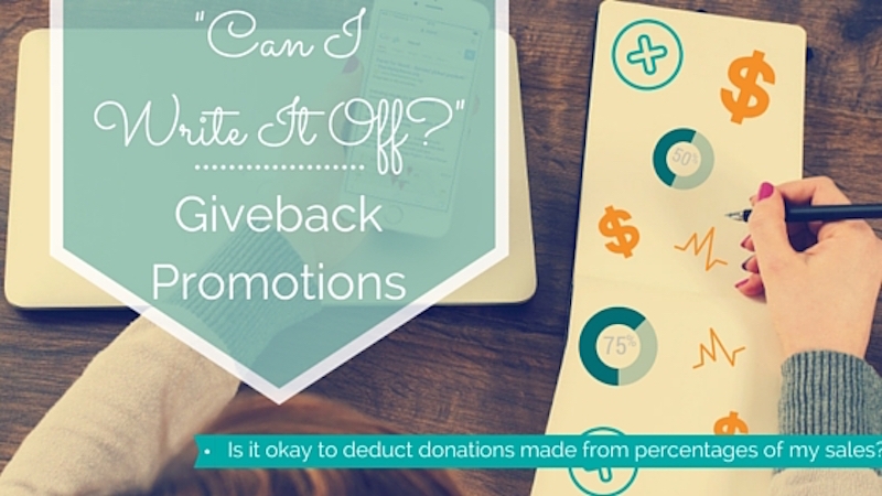 bookkeeping, business, "can i write it off", giveback promos